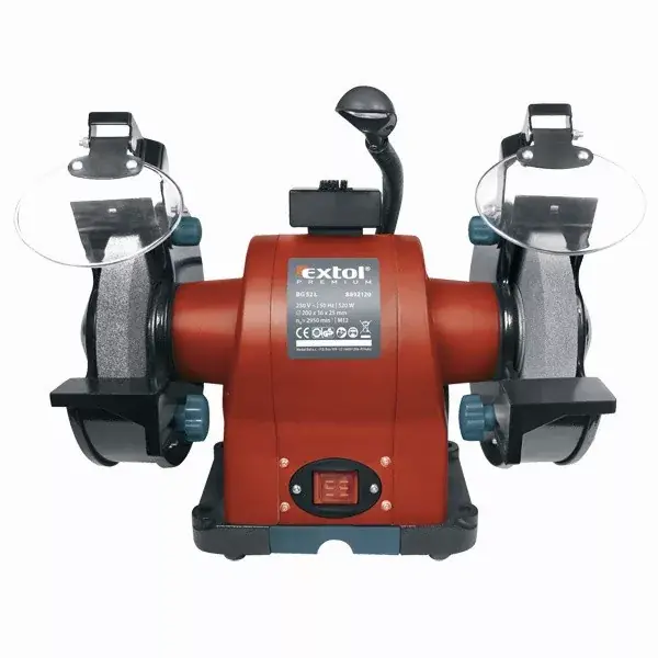 kettős köszörűgép 520W, száraz, 200×16×25mm, (P36, P80), 2950 ford/perc, 19kg, lámpával Akciós ár