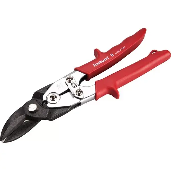Kedvezményes ár lemezvágó olló jobb+egyenes vágáshoz, 255mm, CrMoV, áttételes, HRC 60-62, Tüv/GS, DIN 6438 FORTUM