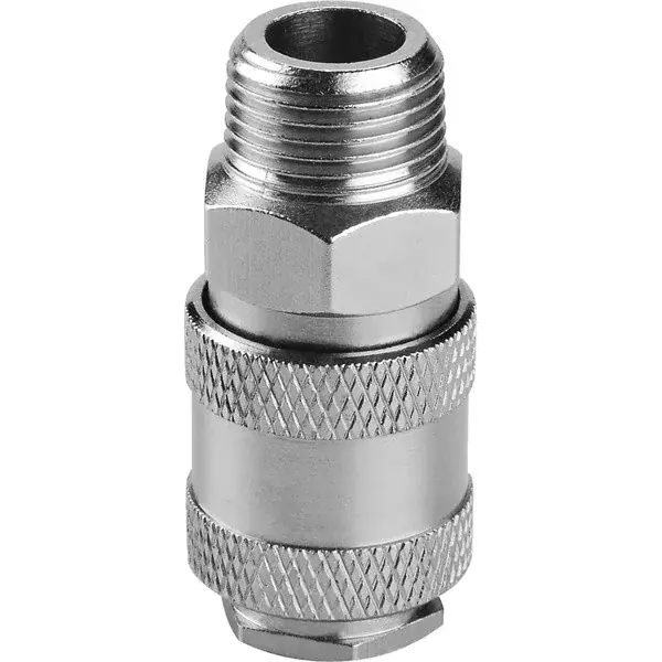 Kedvezményes ár gyorscsatlakozó-hüvely, külső menettel, 3/8", nikkelezett réz, bliszteren