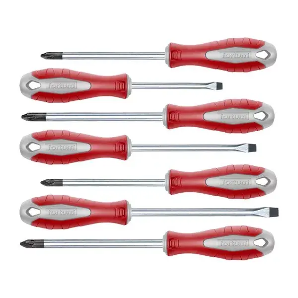 Kihagyhatatlan ajánlat csavarhúzó klt., 7db; lapos 3×75, 5×100, 6×125mm, PH1×100, PH2×125, PZ1×100, PZ2×125, CV. mágneses, papír doboz