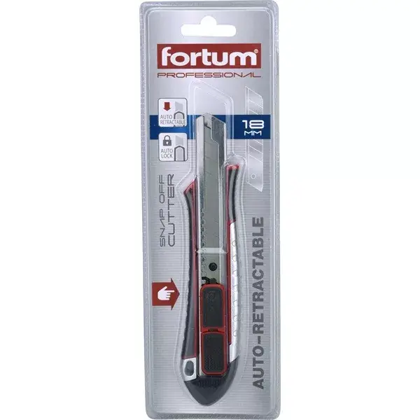 Kedvezmény tapétavágó kés; automatikus penge visszahúzás, 18mm, pótpenge 4780003 FORTUM