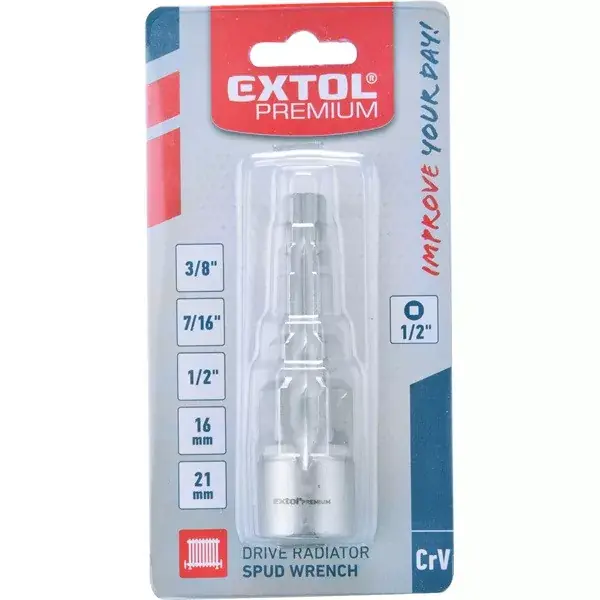 radiátor kulcs (lépcsős- vagy cafni kulcs) befogás 1/2", 5 lépcsős 3/8"-7/16"-1/2"-16mm-21mm, C.V. Azonnal elérhető