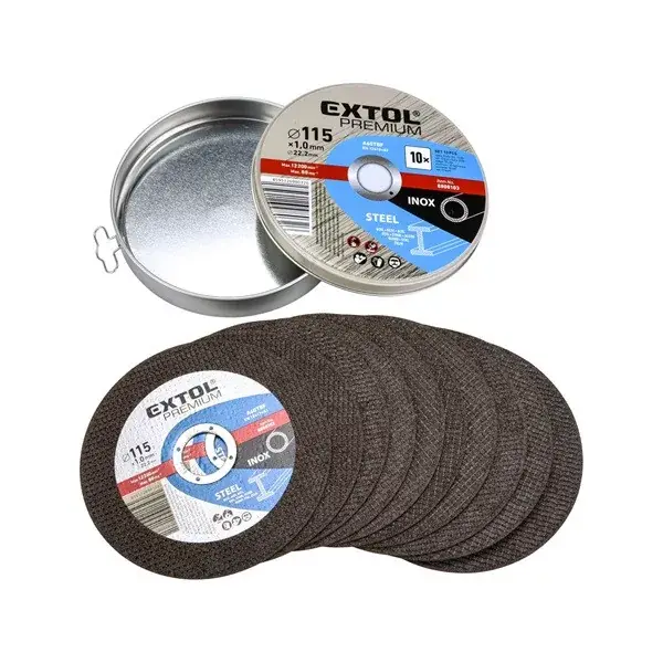 vágókorong 10 db, acélhoz/inoxhoz, kék; 125×1×22,2mm, max 12200 ford/perc, fémdobozban Különleges ajánlat
