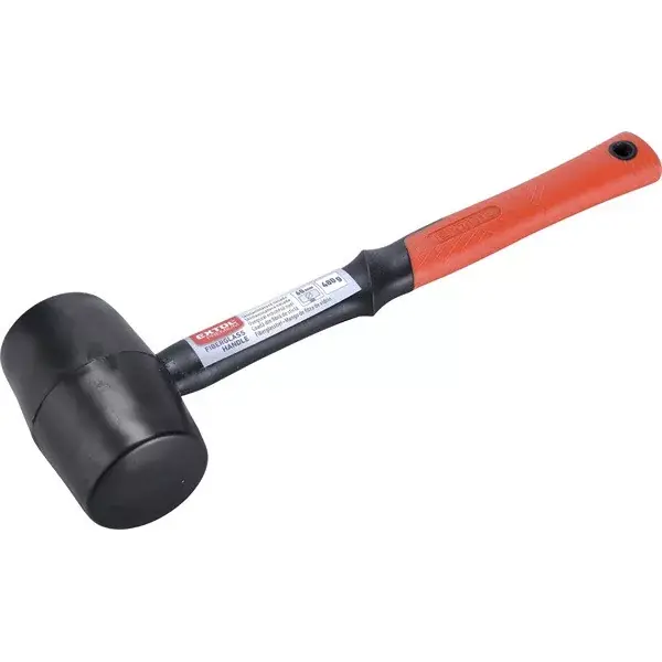 gumikalapács üvegszálas nyéllel, fekete gumi ; 60 mm, 0,48 kg Szuper akció