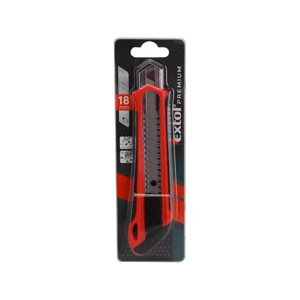 Utolsó esély tapétavágó kés, 18 mm fémházas, gumírozott; auto lock, tripla vágóéllel, pótpenge 9123A, 8855091