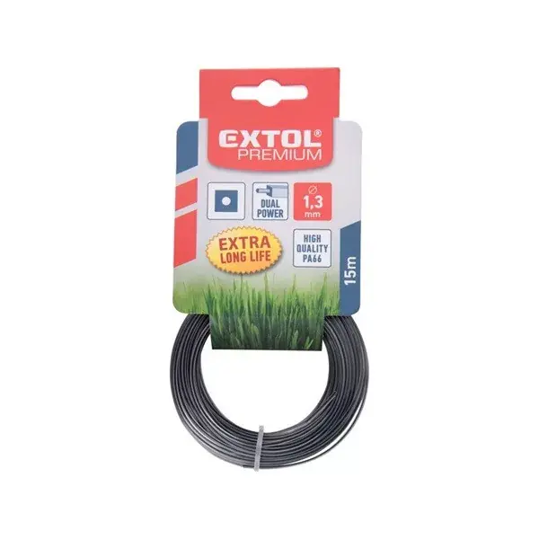 Vásárlói kedvenc damil szegélynyíró géphez 1,6 mm, négyszög keresztmetszetű, fekete közép/dual power, 15m