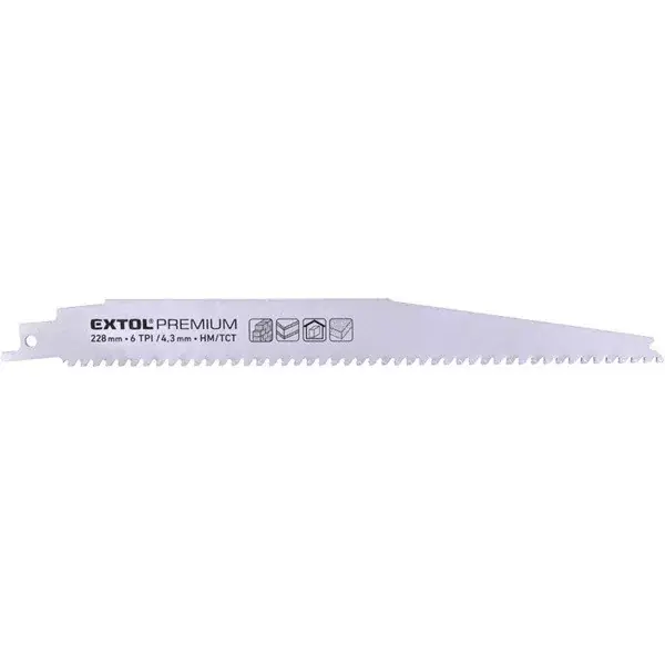 szablyafűrészlap 1db, Bosch befogás, HM/TCT fogak, 228 mm, 6TPI, gázbetonhoz, tiszta, íves vágás Olcsóbb