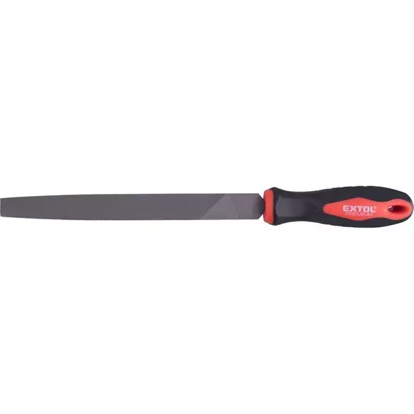 Outlet fémreszelő 200mm lapos, T12 acél, vágat 2, finom, TPR gumis műanyag nyél