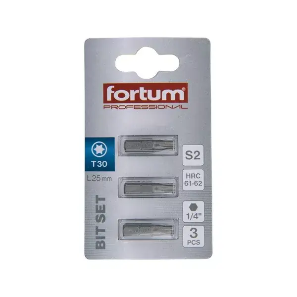 behajtóhegy TORX, 3 db, S2 acél; T 30×25mm, bliszteren Azonnali szállítás