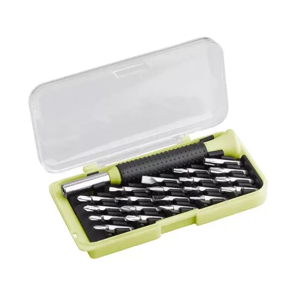 Vásárlói kedvenc órás csavarhúzó klt. 22 db C.V. bitekkel; lapos 1,5-3mm, PH000-PH1, PZ0-PZ1, imbusz 1,5-3mm, torx T6-20