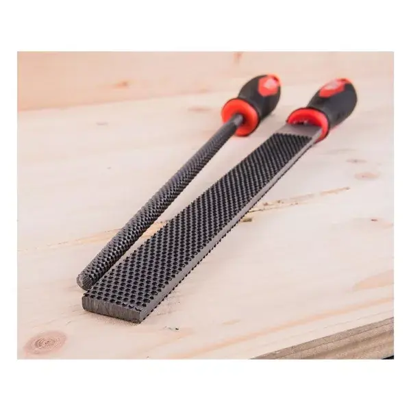 Outlet ráspoly 250mm kerek, C45 acél, vágat 2, finom, TPR gumis műanyag nyél