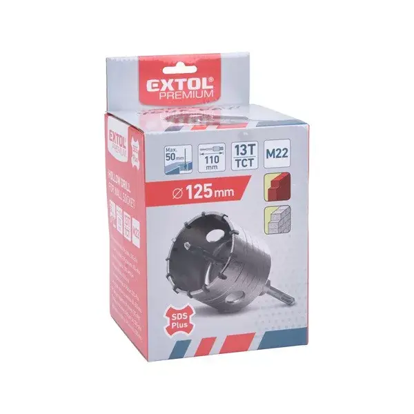 Szezonális akció körkivágó téglához, SDS Plus befogás; 125mm, M22×170mm hosszúságú szár