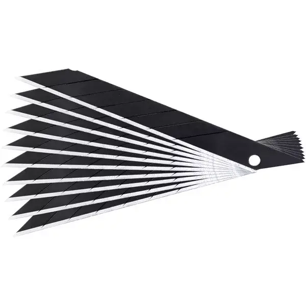 Szezonális akció pótpenge 10 db, fekete, tripla vágóéllel; 9×100×0,7mm, SK2 acél, HRC > 67, lézeres élezés