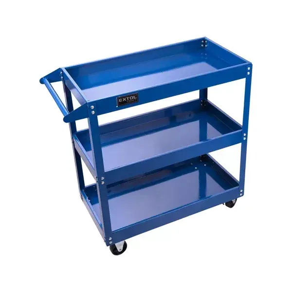 műhelykocsi (szerszámkocsi/szerszámtartó), 3 tálcás, gurulós, max. kapacitás 120 kg, saját tömeg 10,5 kg Korlátozott ajánlat