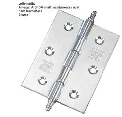 Inox zsanér 494/50*40 nem szétszedhető Szuper ajánlat