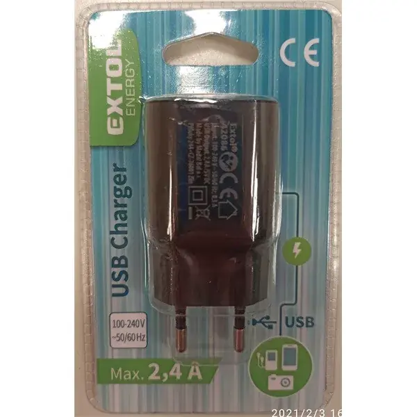 Biztonságos vásárlás hálózati USB töltő adapter, 2,4A / 12W, kábel nélkül