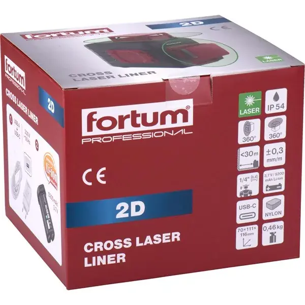 automatikus lézeres vízszintező, ZÖLD, 2D (2×360°) pontosság 0,3mm/1m, 1/4" és 5/8" menet Különleges ajánlat
