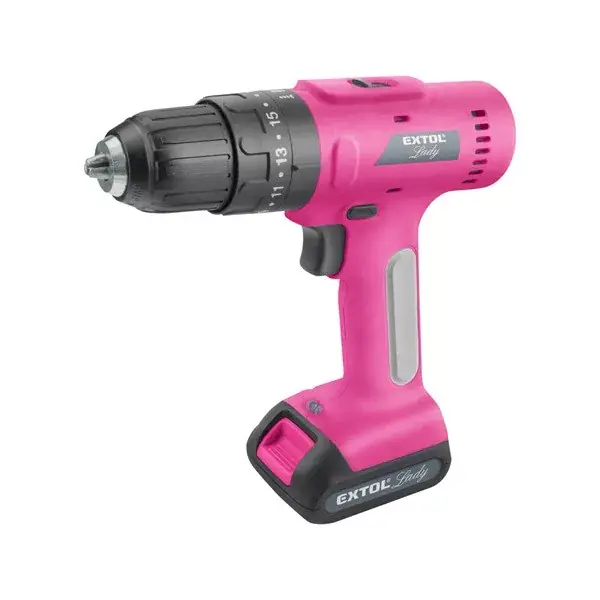 akkus ütvefúró, 12V, Li-ion, Extol Lady, 1db 2000 mAh akku+szerszámkészlet Árcsökkenés