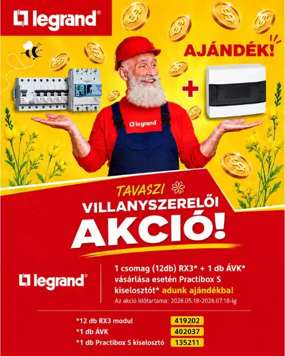 Legrand tavaszi villanyszerelői akció Ne maradj le